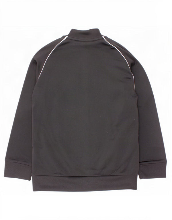 Adidas Boys Tracksuit Top Jacket 4-5 Years Black Polyester