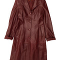 Vintage Womens Leather Coat UK 20 2XL Burgundy Leather