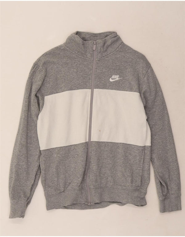 Nike Mens Tracksuit Top Jacket Small Grey Colourblock Cotton
