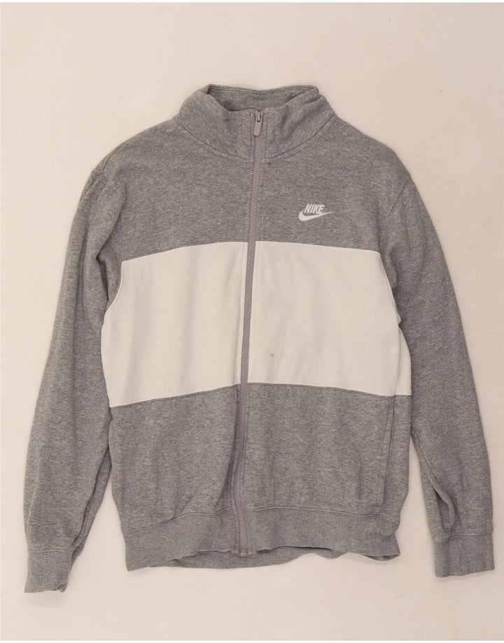 Nike Mens Tracksuit Top Jacket Small Grey Colourblock Cotton
