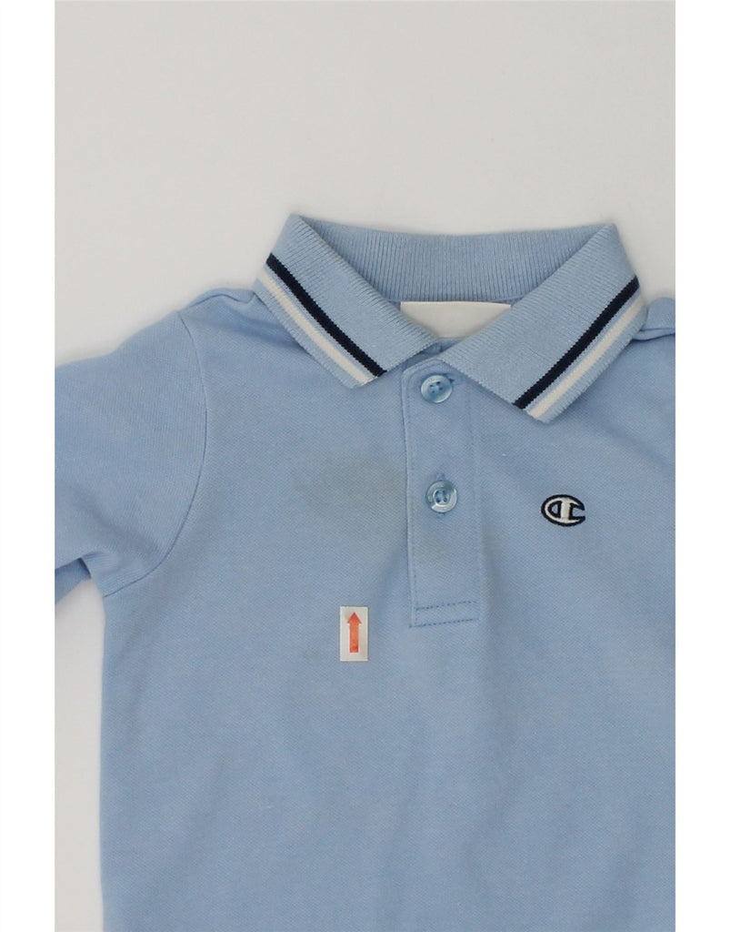 CHAMPION Baby Boys Long Sleeve Polo Shirt 3-6 Months 2XS Blue Cotton | Vintage Champion | Thrift | Second-Hand Champion | Used Clothing | Messina Hembry 