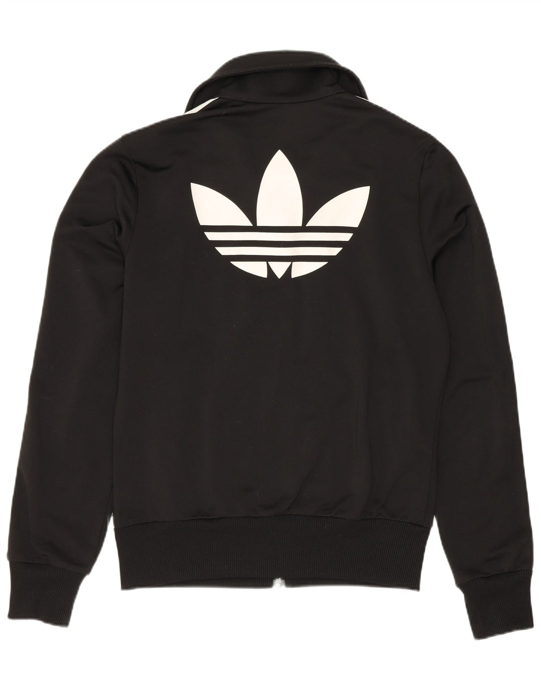 Adidas Womens Graphic Tracksuit Top Jacket EU 38 Small Black Polyester
