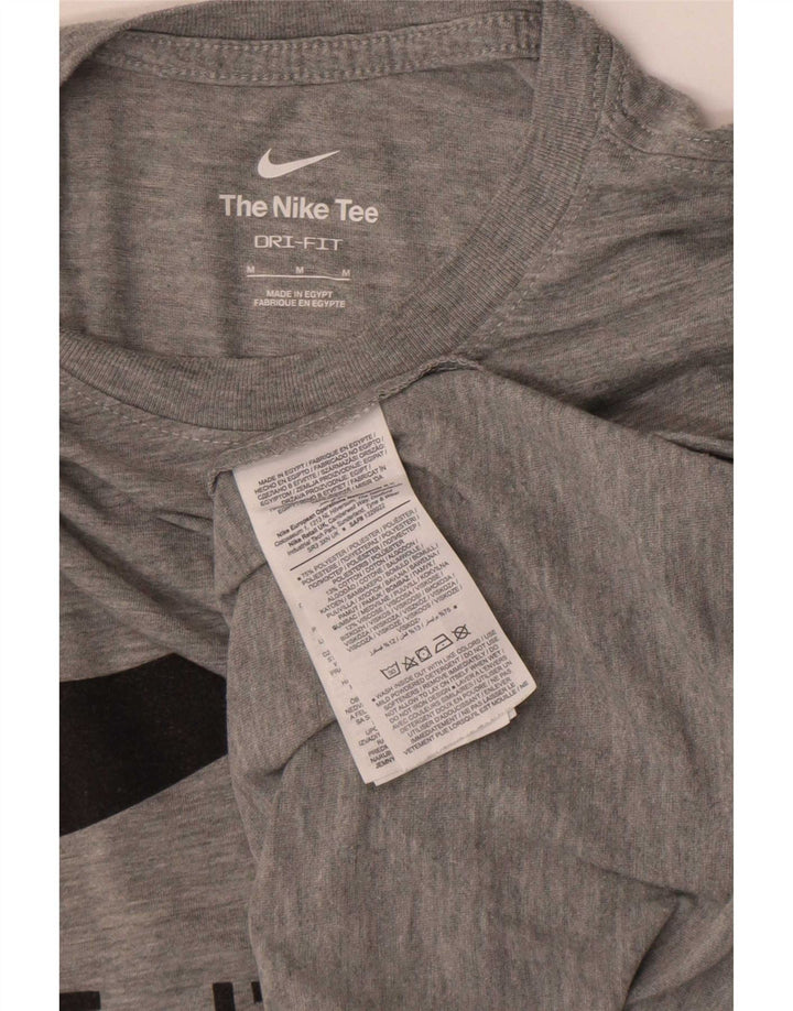 Nike Mens Dri Fit Graphic T-Shirt Top Medium Grey Flecked Polyester