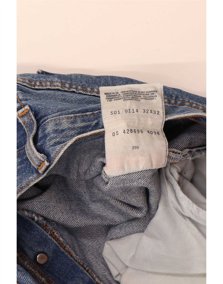 Levi's Mens 501 Straight Jeans W32 L32 Blue Cotton