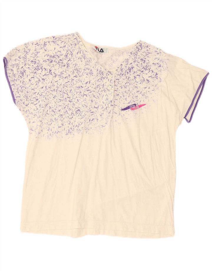 Fila Womens Graphic T-Shirt Top IT 48 XL White Cotton