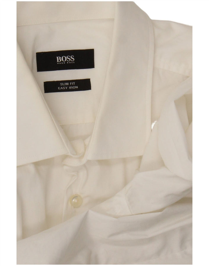 Hugo Boss Mens Slim Fit Shirt Medium White