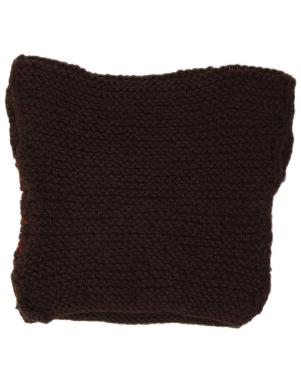 Vintage Womens Crop Vest Tank Top UK 12 Medium Brown Striped