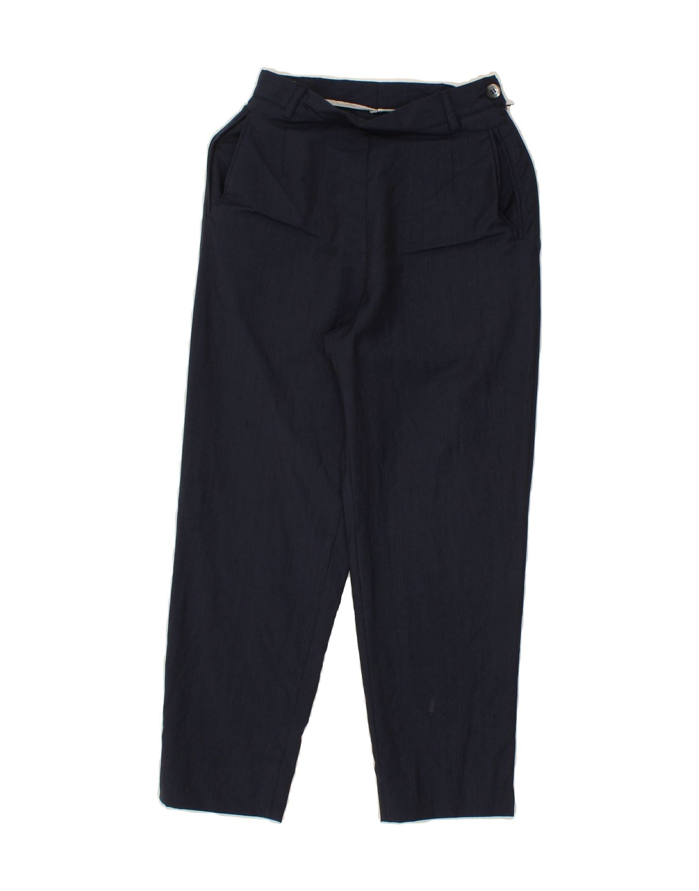ELIZABETH ASCOT Womens Tapered Casual Trousers W24 L24 Navy Blue - Main Image