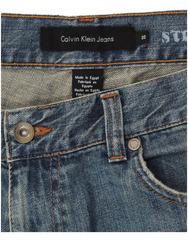 Calvin Klein Mens Denim Shorts W33 Medium Blue Cotton