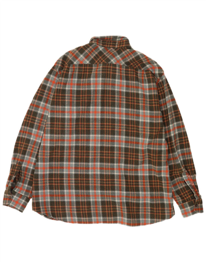 Vintage Mens Lumberjack Flannel Shirt XL Khaki Check