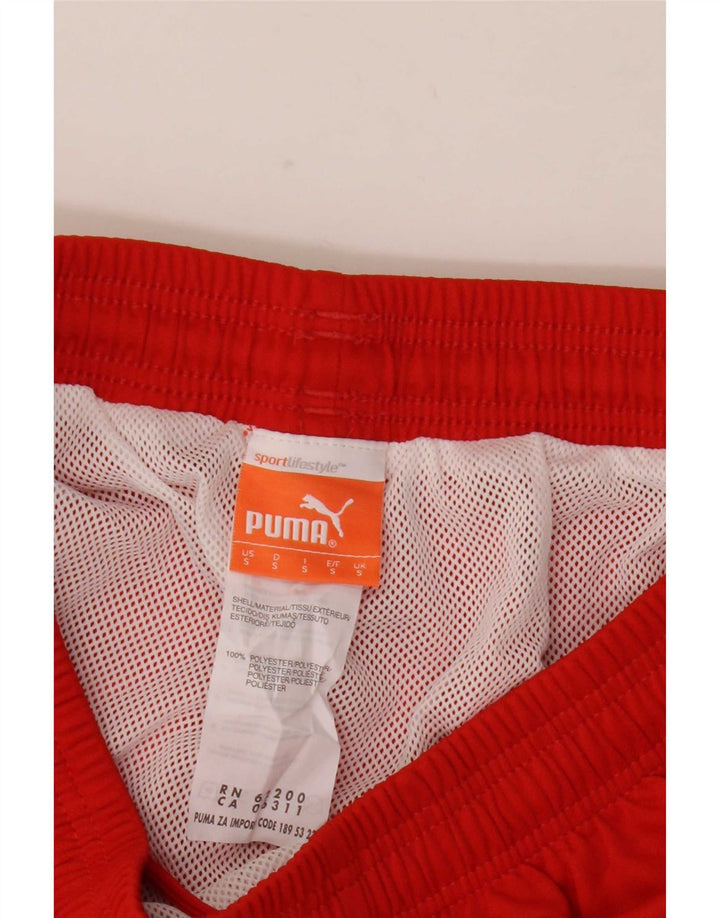 Puma Mens Swimming Shorts Small Red Colourblock Polyester