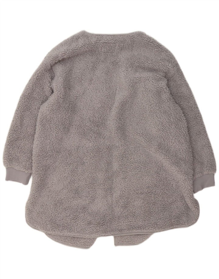Marks & Spencer Womens Oversized Open Fleece Overcoat UK 16 Large Grey