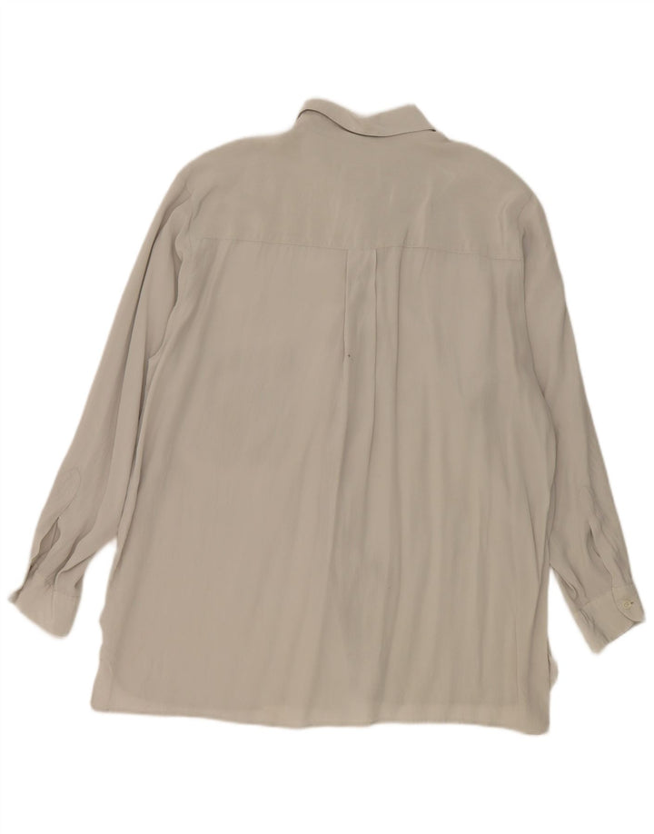 Pancaldi Womens Shirt Blouse UK 18 XL Grey Silk