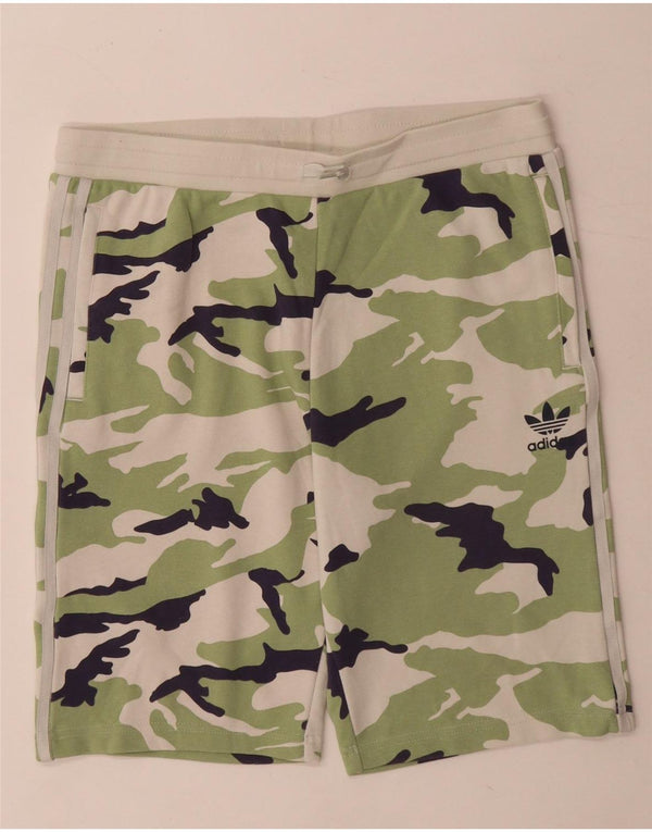 Adidas Girls Sport Shorts 15-16 Years  Green Camouflage Cotton