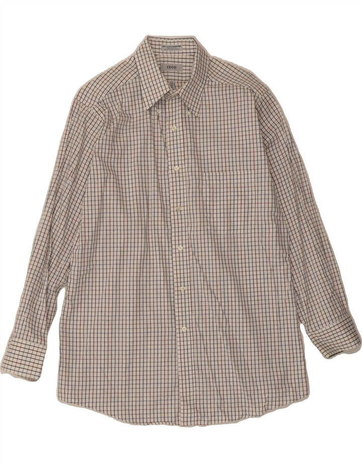 IZOD Mens Shirt Size 16 Large White Check Cotton Vintage Izod and Second-Hand Izod from Messina Hembry 