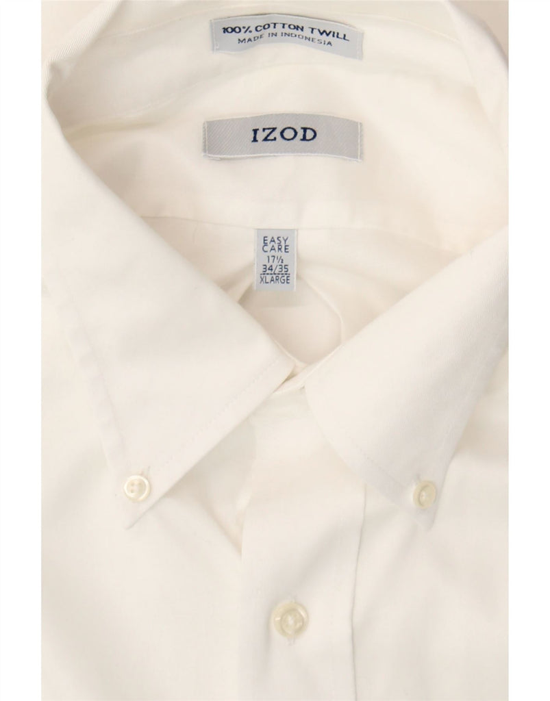 IZOD Mens Shirt Size 17 1/2 XL White Cotton Vintage Izod and Second-Hand Izod from Messina Hembry 