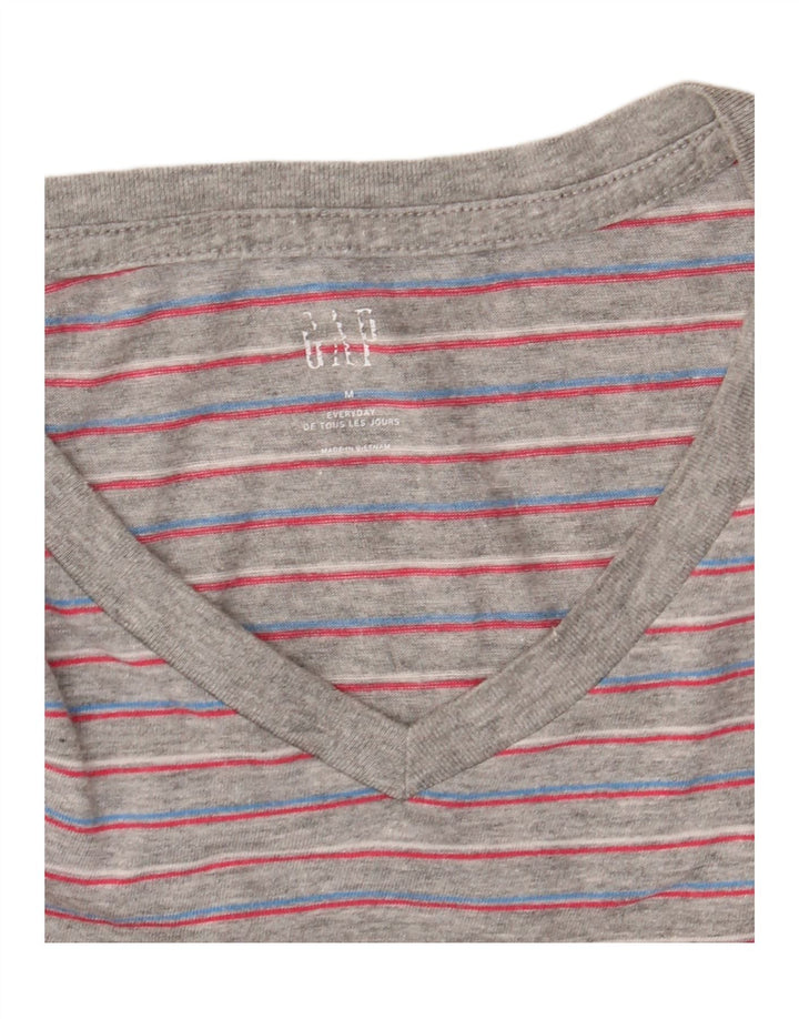 GAP Mens T-Shirt Top Medium Grey Striped