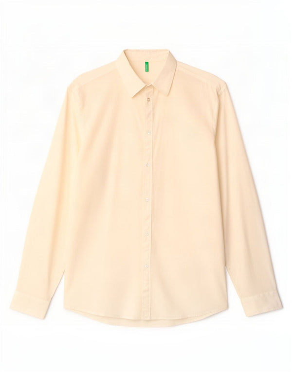 Benetton Mens Shirt XL White Cotton