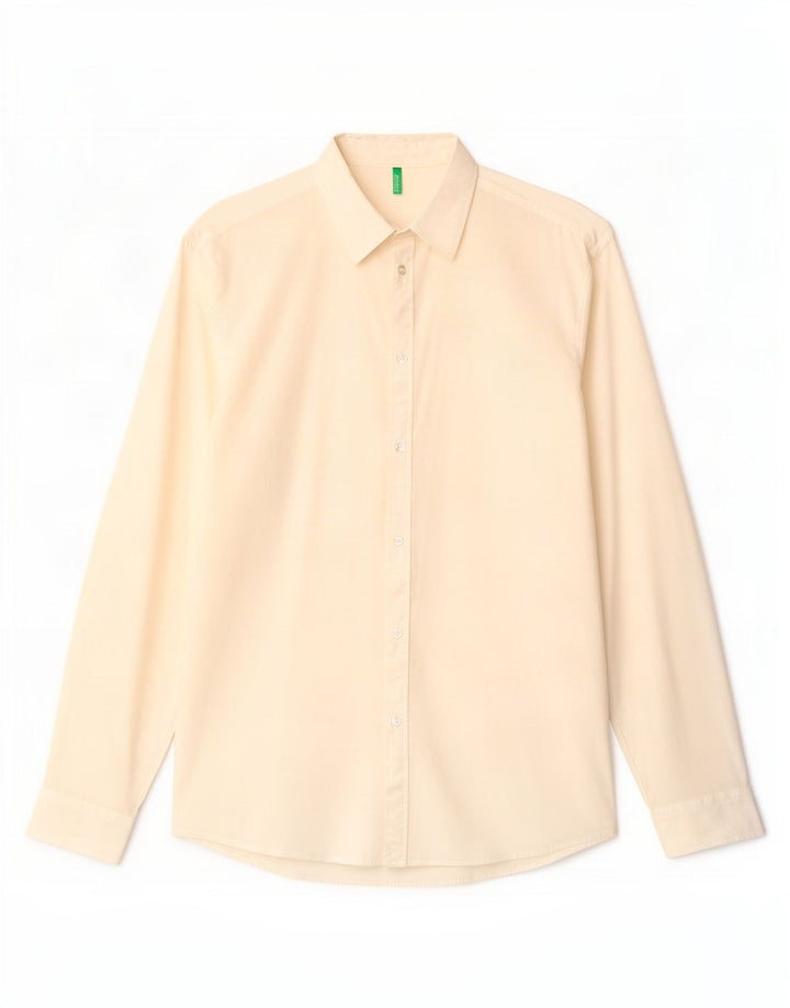 Benetton Mens Shirt XL White Cotton