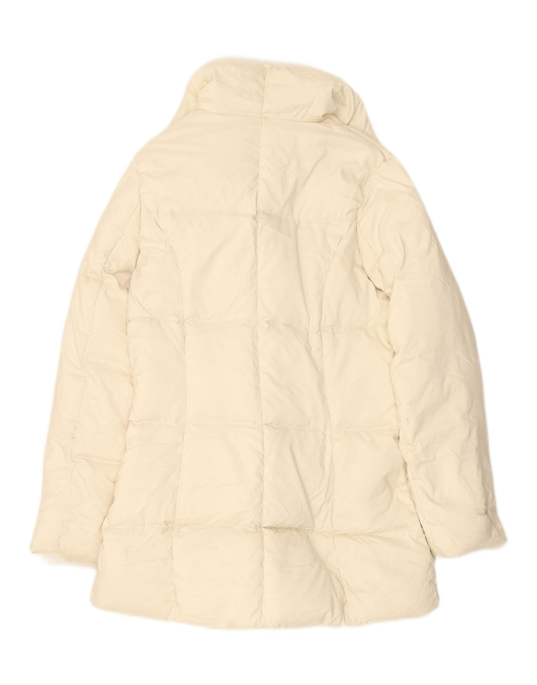 BENETTON Womens Padded Jacket UK 14 Medium Off White Polyester Vintage Benetton and Second-Hand Benetton from Messina Hembry 