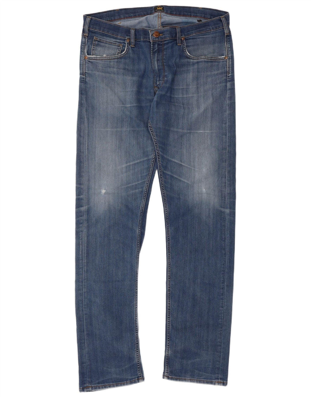 Lee Mens Straight Jeans W38 L36 Blue Cotton