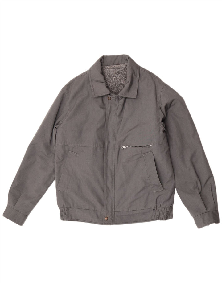 Vintage Mens Bomber Windbreaker Jacket UK 38 Medium Grey