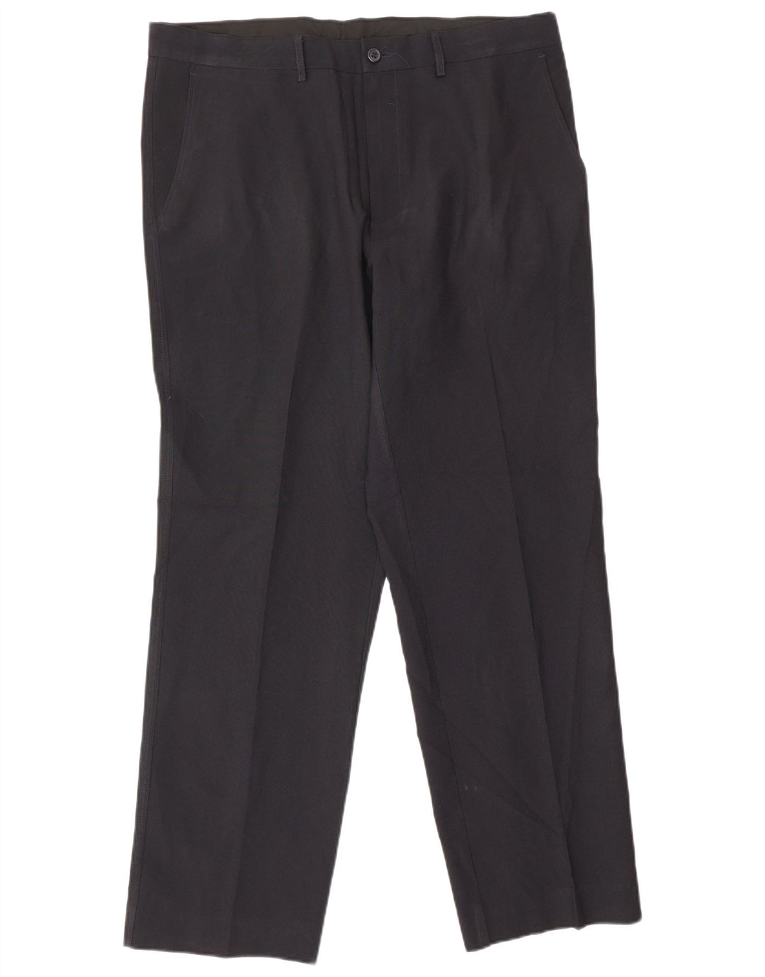 Marks & Spencer Mens Straight Suit Trousers W36 L31 Navy Blue Polyester