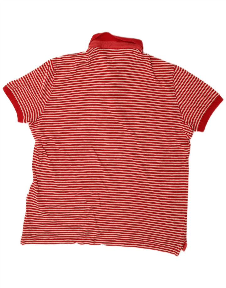 MASSIMO DUTTI Mens Polo Shirt Large Red Striped