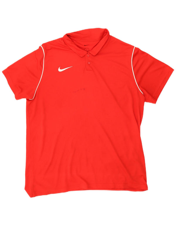 Nike Mens Dri Fit Polo Shirt 2XL Red Polyester