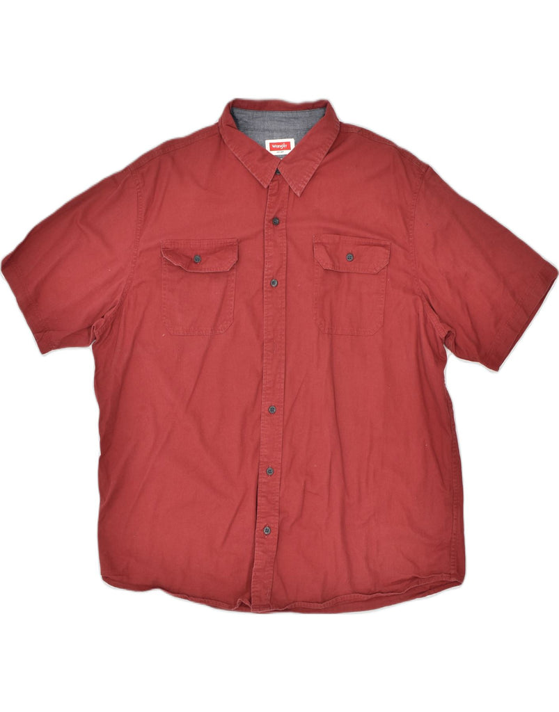 WRANGLER Mens Short Sleeve Shirt XL Red Cotton | Vintage | Thrift | Second-Hand | Used Clothing | Messina Hembry 