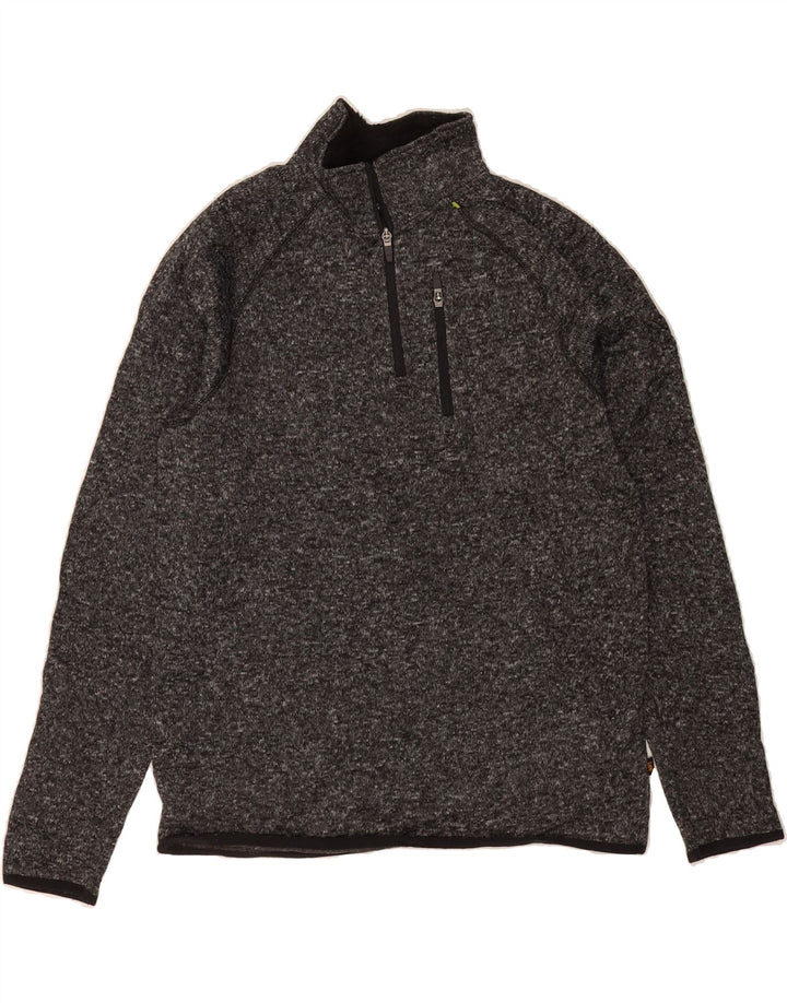 LEE Mens Zip Neck Sweatshirt Jumper Medium Grey Flecked Polyester Vintage Lee and Second-Hand Lee from Messina Hembry 