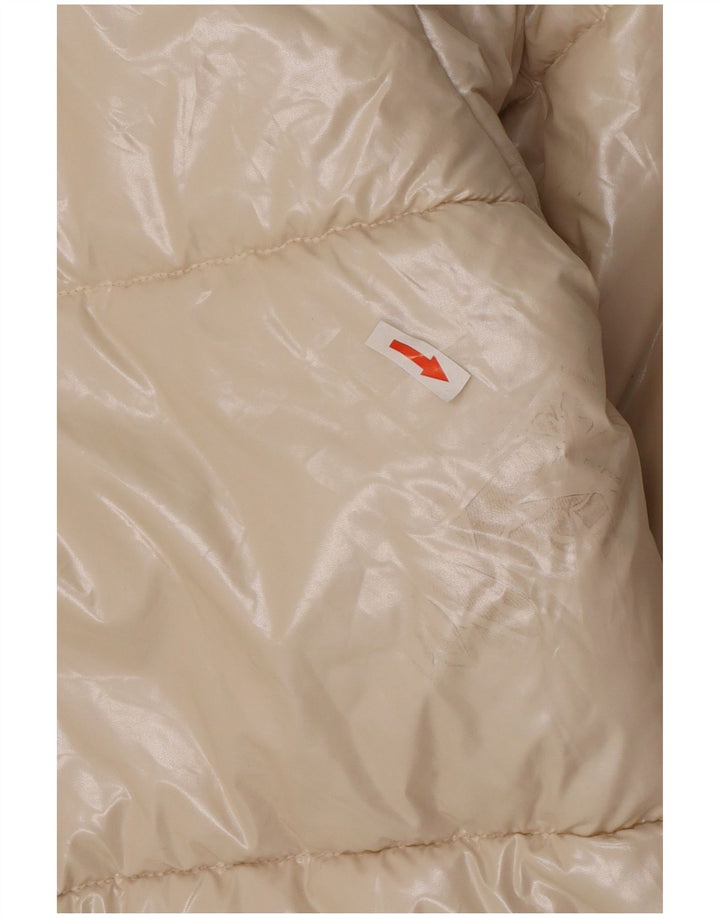 Benetton Womens Padded Jacket UK 18 XL Beige Polyamide