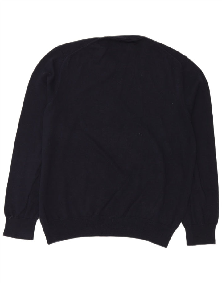 MARKS & SPENCER Mens Crew Neck Jumper Sweater XL Navy Blue Cotton