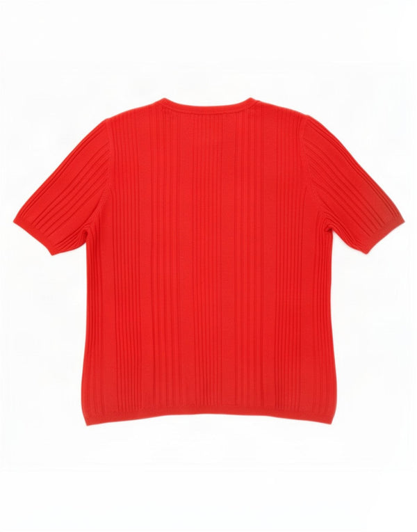 Marks & Spencer Womens T-Shirt Top UK 12 Medium Red Viscose