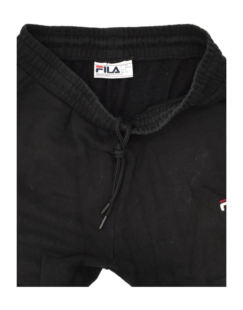 FILA Mens Tracksuit Trousers Joggers Small Black Cotton | Vintage Fila | Thrift | Second-Hand Fila | Used Clothing | Messina Hembry 