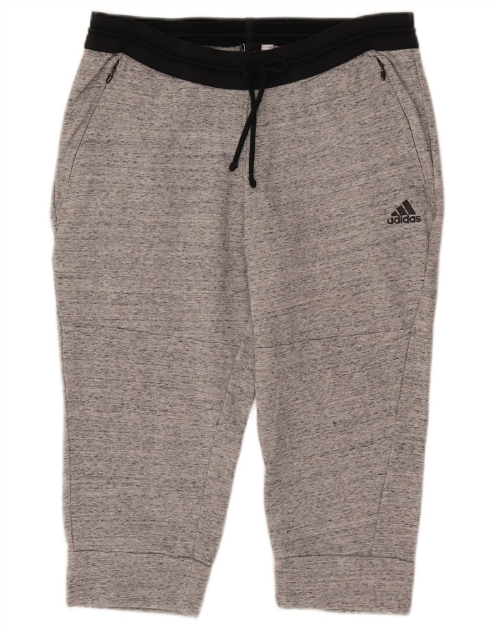 Adidas Mens Capri Tracksuit Trousers Joggers Large  Grey Flecked