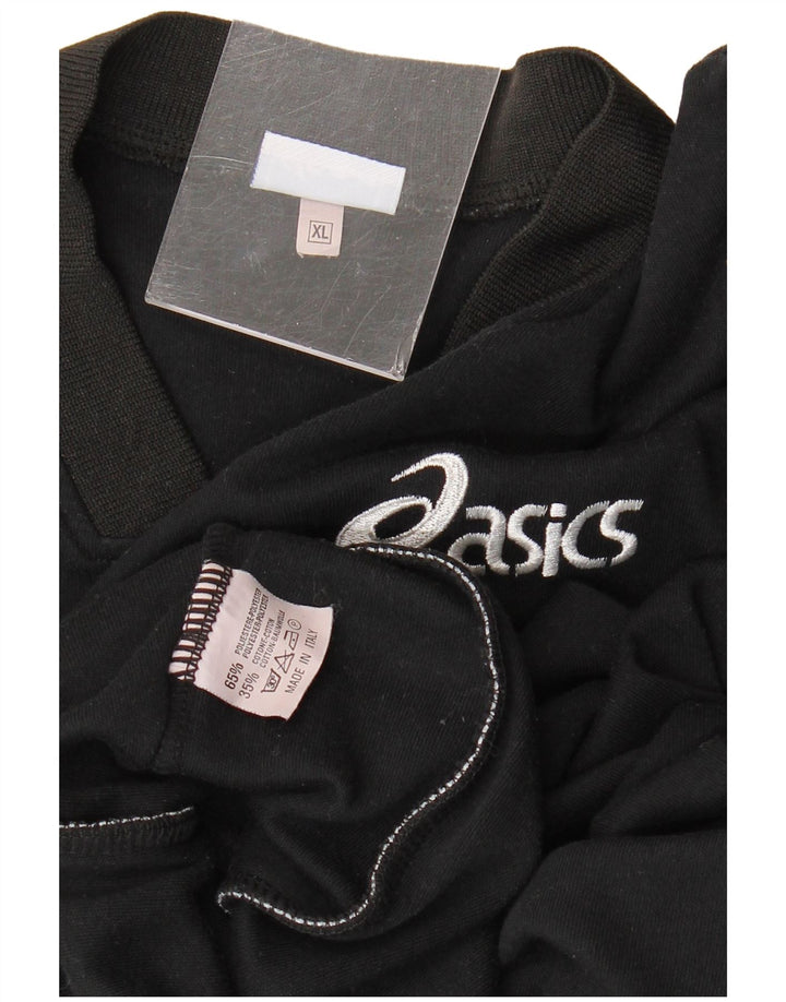 Asics Mens Slim Fit Graphic T-Shirt Top XL Black Polyester