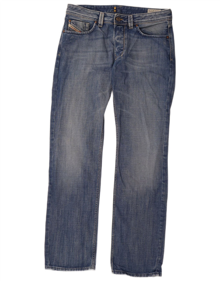 Diesel Mens Larkee Straight Jeans W32 L34 Blue Cotton