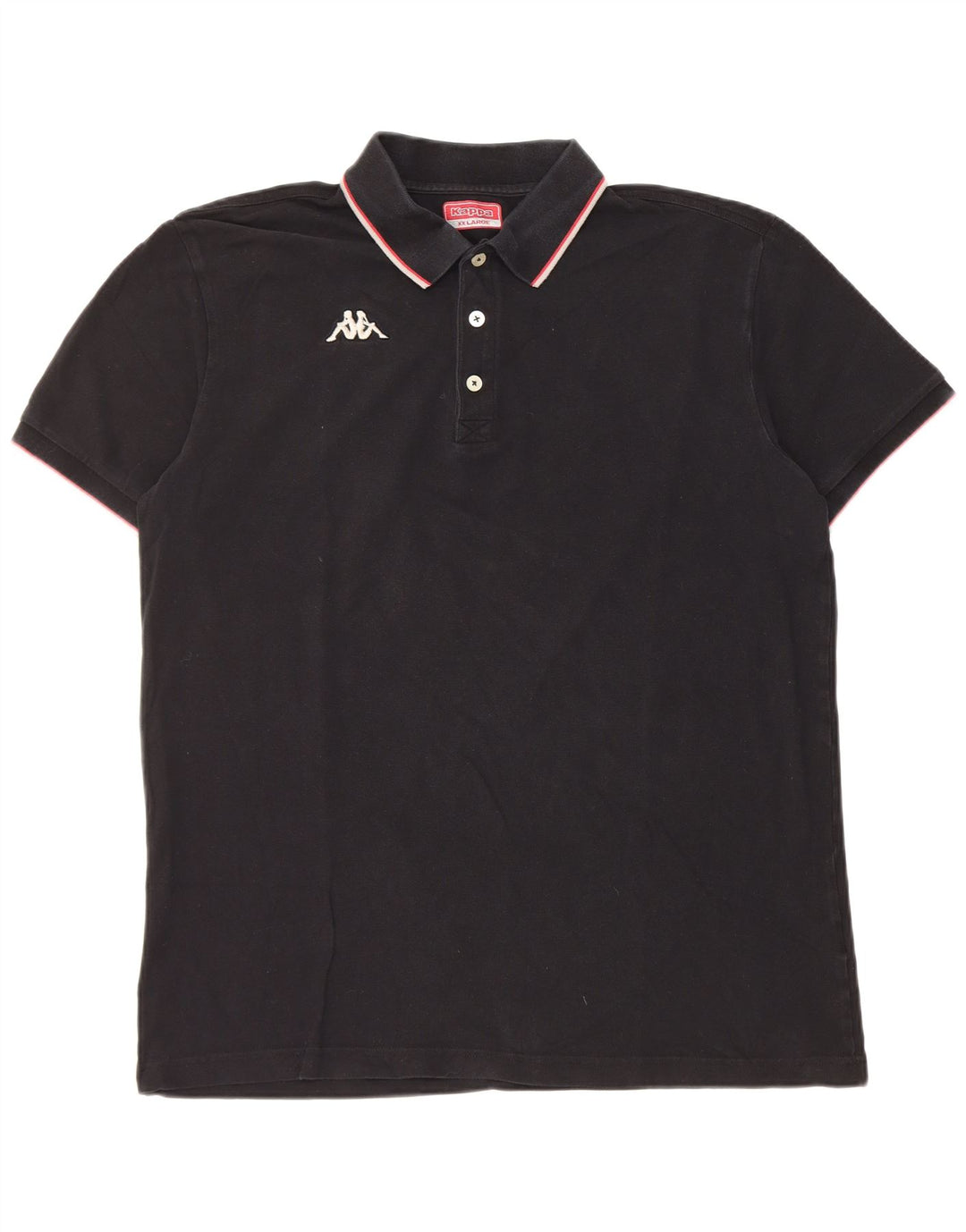 Kappa Mens Polo Shirt 2XL Black Cotton