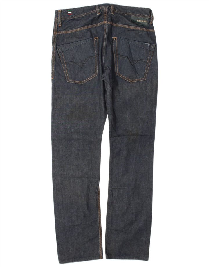 Diesel Mens Krooley Slim Jeans W30 L32 Navy Blue Cotton
