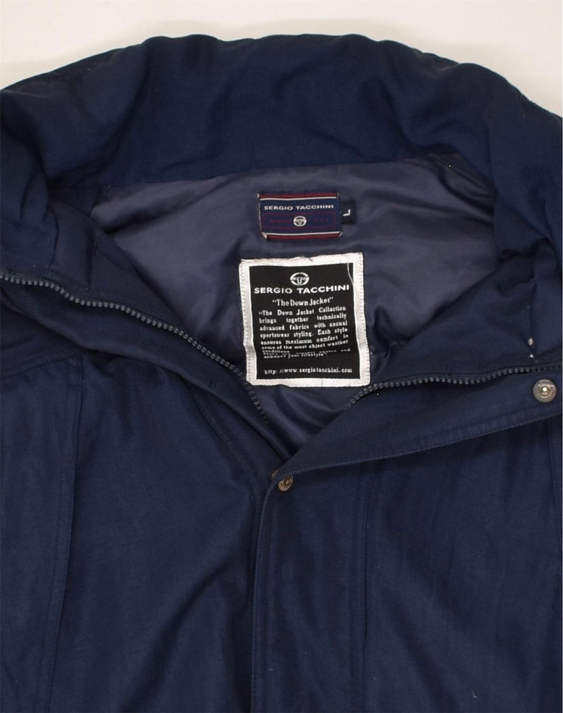 SERGIO TACCHINI Mens Windbreaker Jacket UK 40 Large Navy Blue | Vintage Sergio Tacchini | Thrift | Second-Hand Sergio Tacchini | Used Clothing | Messina Hembry 