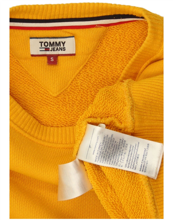 TOMMY HILFIGER Womens Oversized Sweatshirt Jumper UK 10 Small Yellow