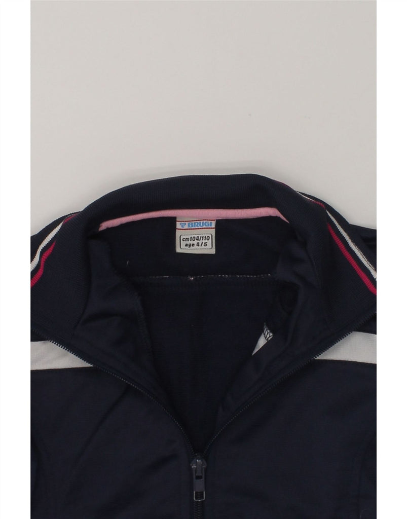 BRUGI Boys Tracksuit Top Jacket 4-5 Years Navy Blue Polyester | Vintage Brugi | Thrift | Second-Hand Brugi | Used Clothing | Messina Hembry 