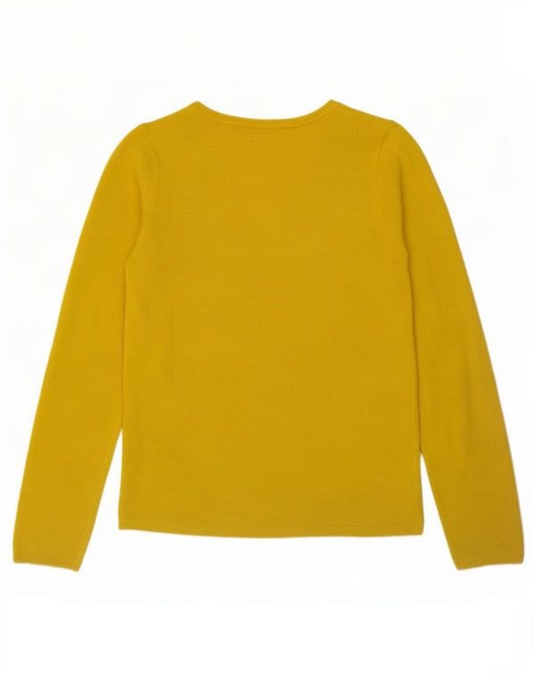 Marks & Spencer Womens V-Neck Jumper Sweater UK 10 Small Yellow Acrylic