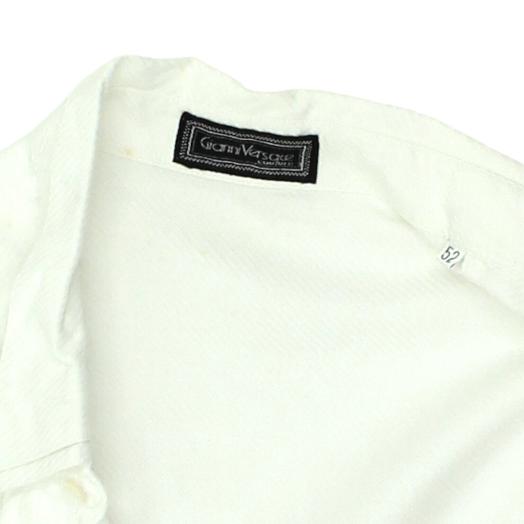 Gianni Versace Mens White Shirt | Vintage High End Designer Formal Wedding VTG | Vintage Messina Hembry | Thrift | Second-Hand Messina Hembry | Used Clothing | Messina Hembry 