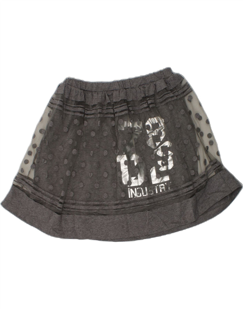 DIESEL Girls Graphic A-Line Skirt 9-10 Years W24  Grey Spotted Cotton | Vintage Diesel | Thrift | Second-Hand Diesel | Used Clothing | Messina Hembry 