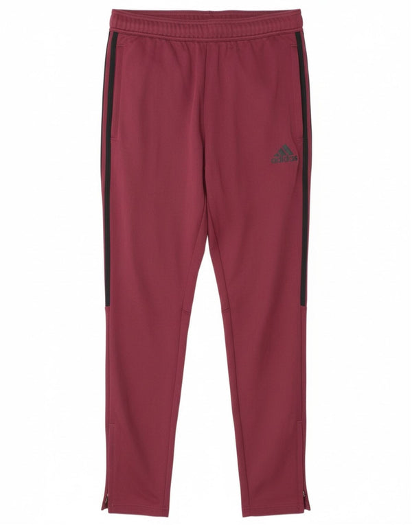 Adidas Mens Tracksuit Trousers Medium Burgundy Polyester