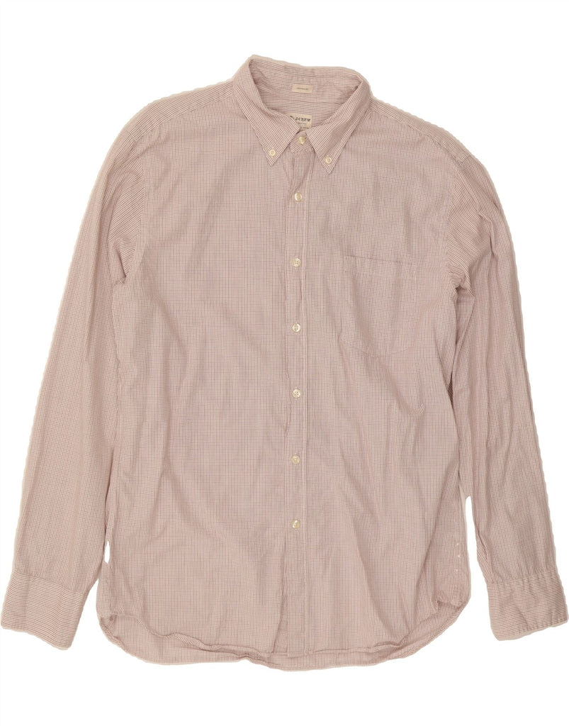 J. CREW Mens Tailored Fit Shirt Large Beige Check Cotton Vintage J. Crew and Second-Hand J. Crew from Messina Hembry 