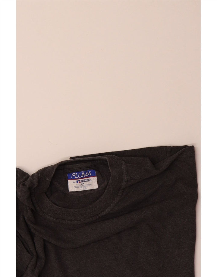 RUSSELL ATHLETIC Mens T-Shirt Top 2XL Grey Cotton Vintage Russell Athletic and Second-Hand Russell Athletic from Messina Hembry 