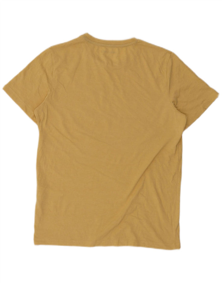 JACK & JONES Mens Denizen Graphic T-Shirt Top Small Yellow Cotton